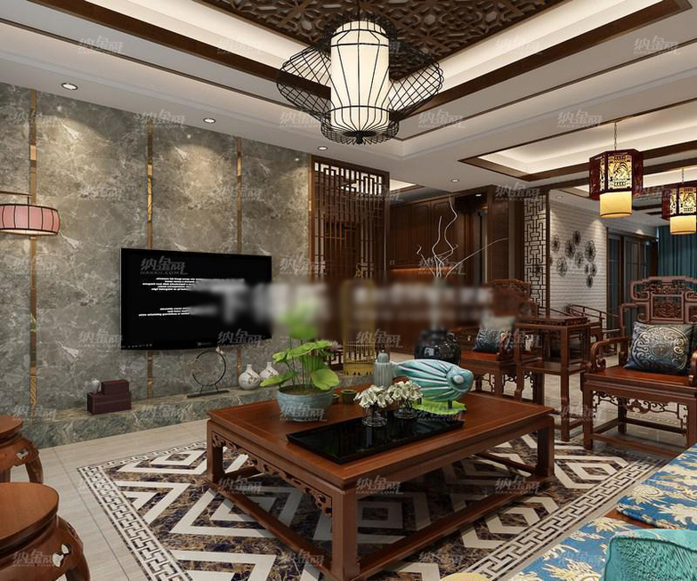 中式精美客厅场景整体模型