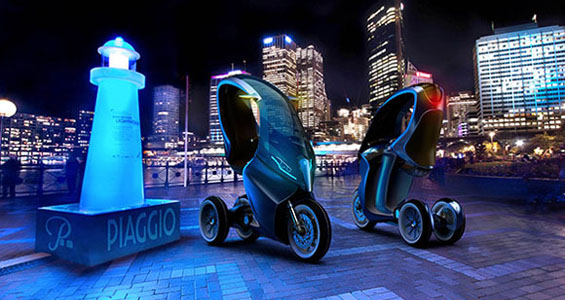 Piaggio摩托车品牌PAM太阳能电动概念三轮车