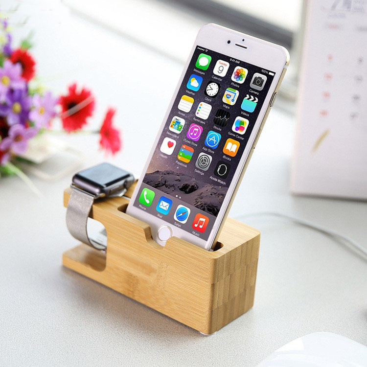 iwatch手机支架木质创意礼物
