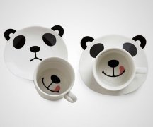 熊猫笑脸杯子